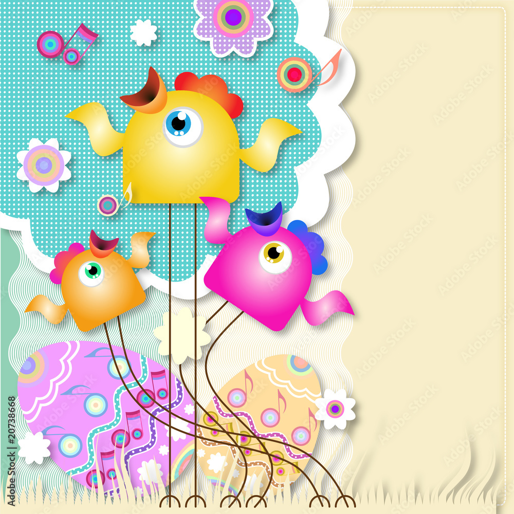 Obraz premium Singing chickens