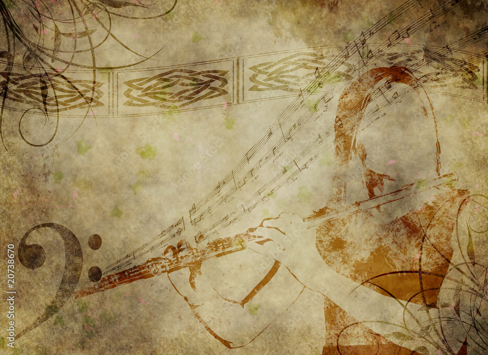 Flute music background Stock Illustration Adobe Stock