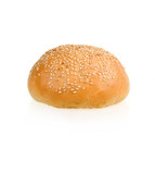 Baked Bun with Sesame Isolated on White