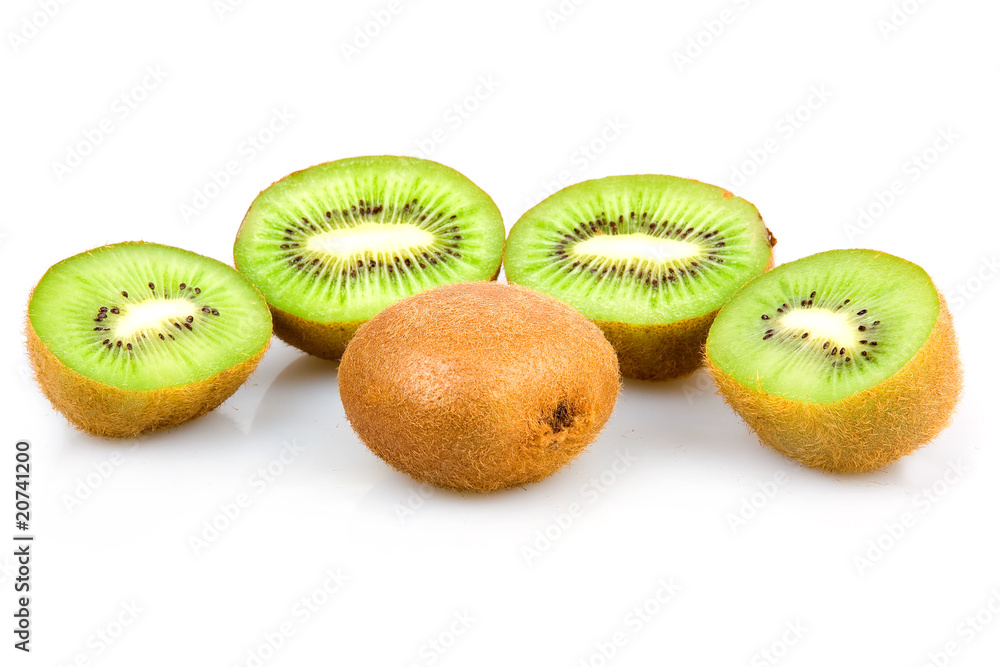 Ripe Sliced Kiwi Fruits Isolated Ripe Sliced Kiwi Fruits Isolated