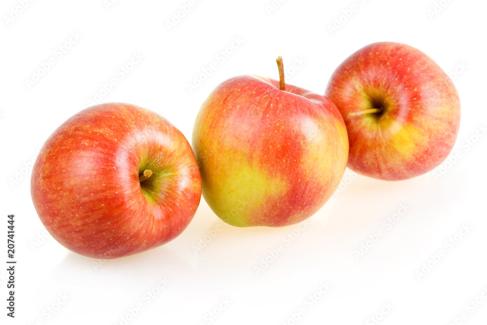 Three Ripe Red Apples Isolated Three Ripe Red Apples Isolated