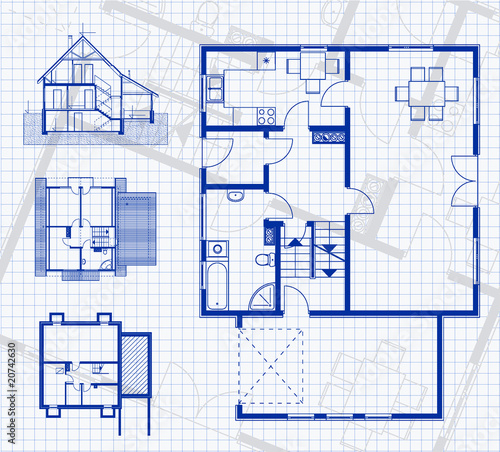 house project on the page of notebook