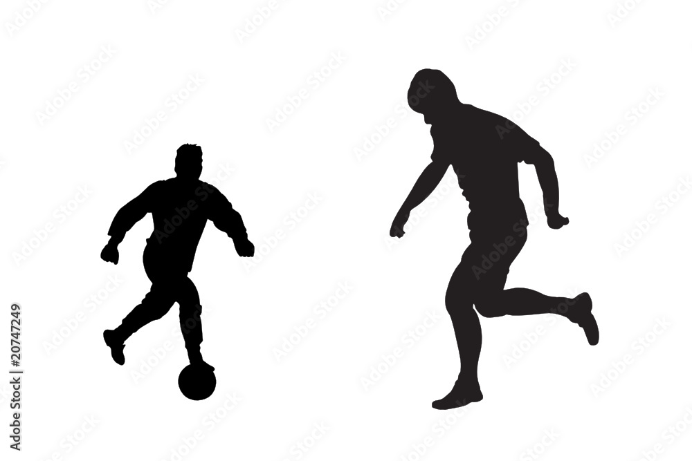 Vector illustration of football player's silhouettes Vector illustration of football player's silhouettes