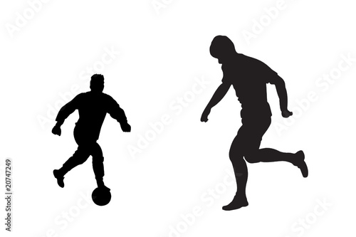 Vector illustration of football player's silhouettes