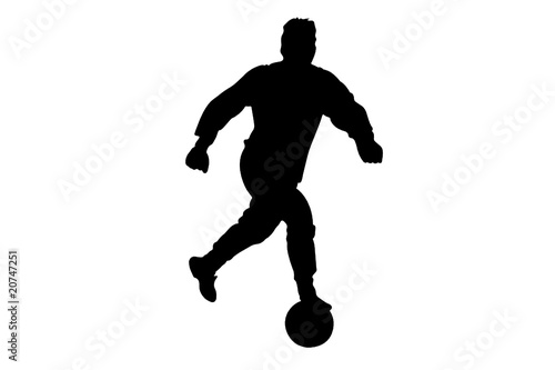 Vector illustration of football player's black silhouette