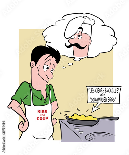 chef dreaming omelet