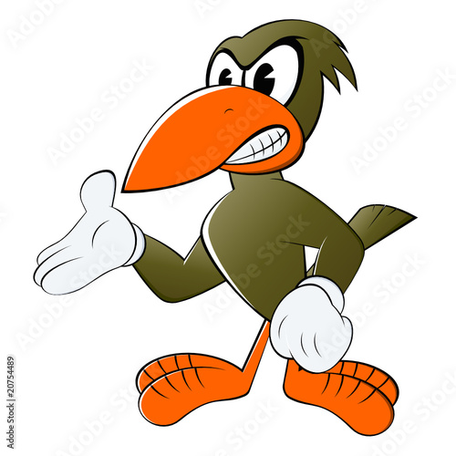 vogel cartoon böse zeigen comic