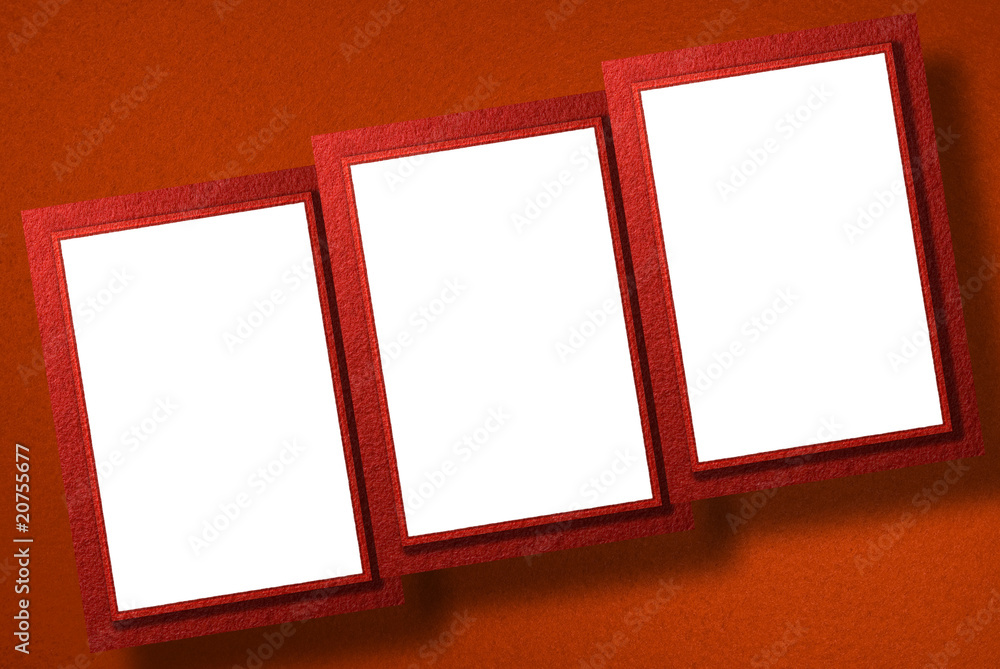 Illustrazione Stock cornici su tessuto rosso | Adobe Stock