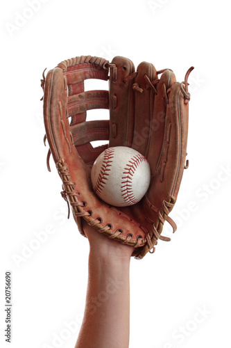 Canvas Print Catching a baseball.