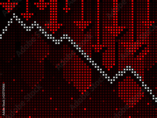 Ticker business chart going down