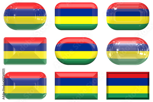 Free Download nine glass buttons of the Flag of Mauritius - GFXLoad