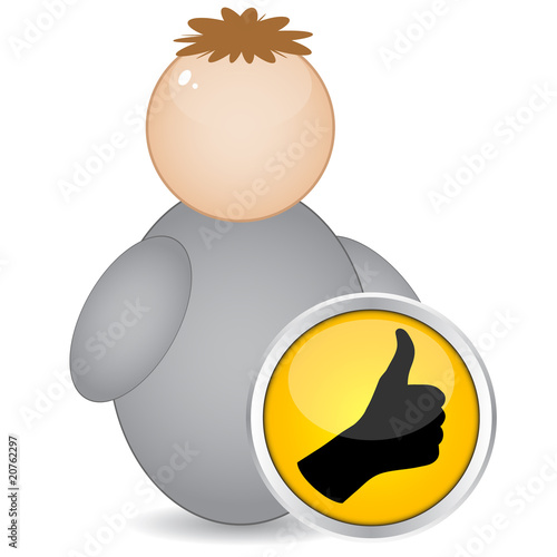 Human hand giving ok button