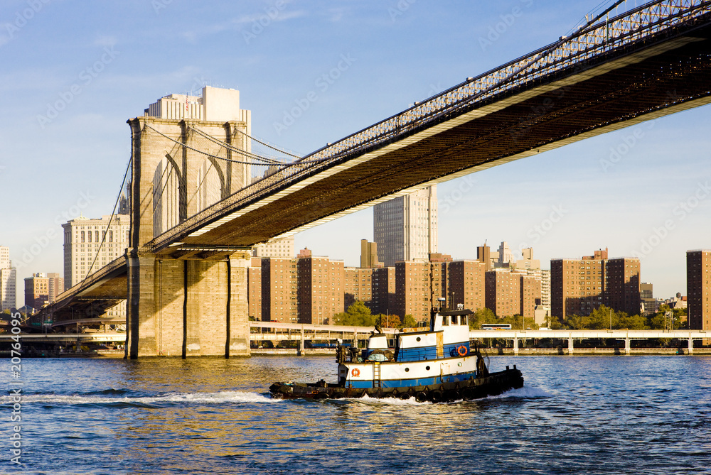 Obraz premium Brooklyn Bridge, Manhattan, Nowy Jork, USA