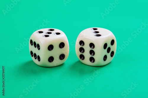dice on green background