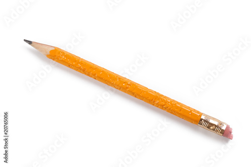 Canvastavla chewed pencil