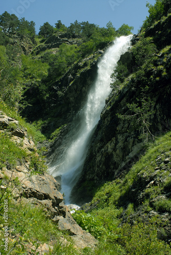 Waterfall in the mountains.