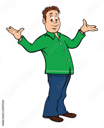 man shrugging shoulders