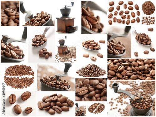 Collage with Coffee Beans photos.