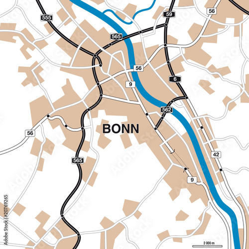 Stadtplan/Umgebungskarte Bonn