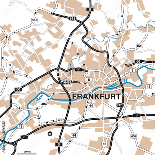Stadtplan/Umgbungskarte Frankfurt