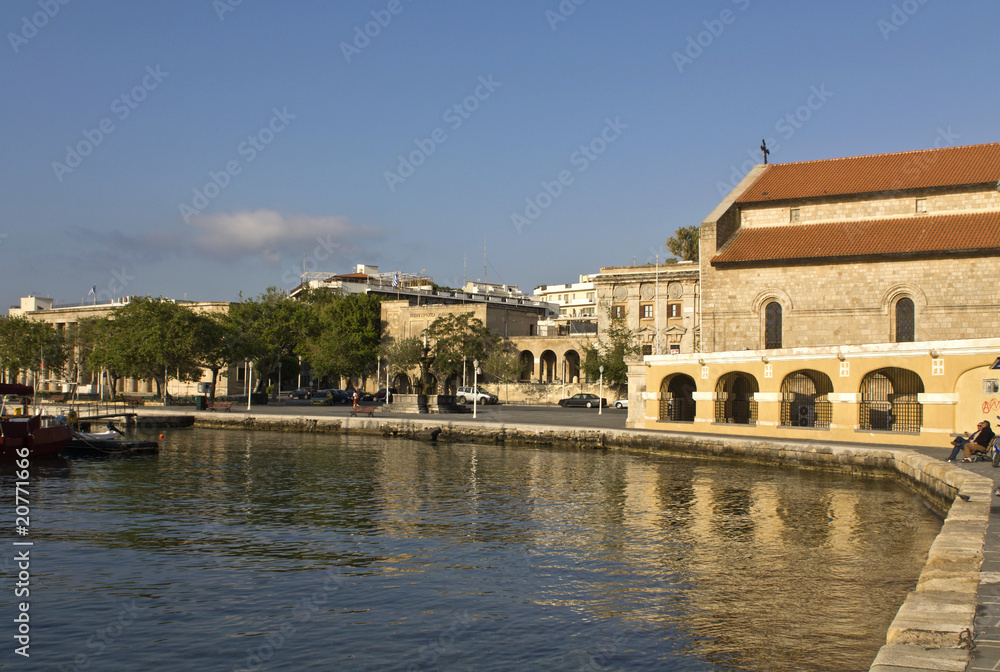 Fototapeta premium Harbor of Rhodes island at Greece