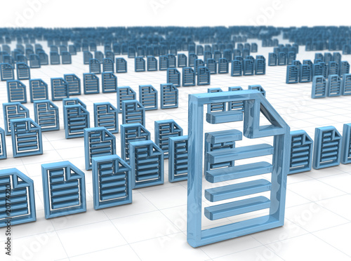 Plakat w ramie Electronic data storing and hosting concept
