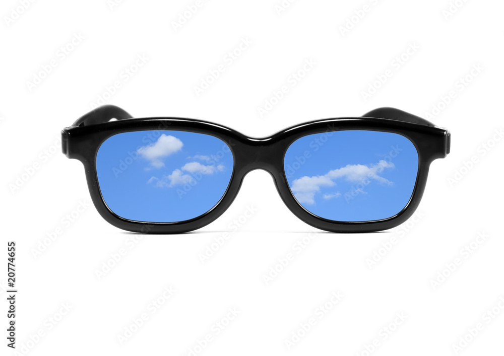 lunettes,ciel et nuages