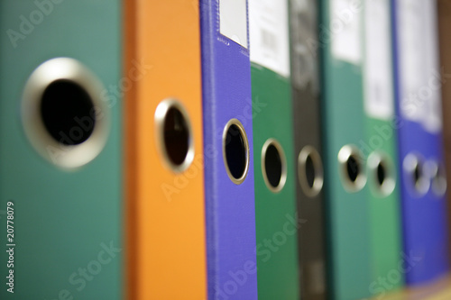 colored file folders in the office