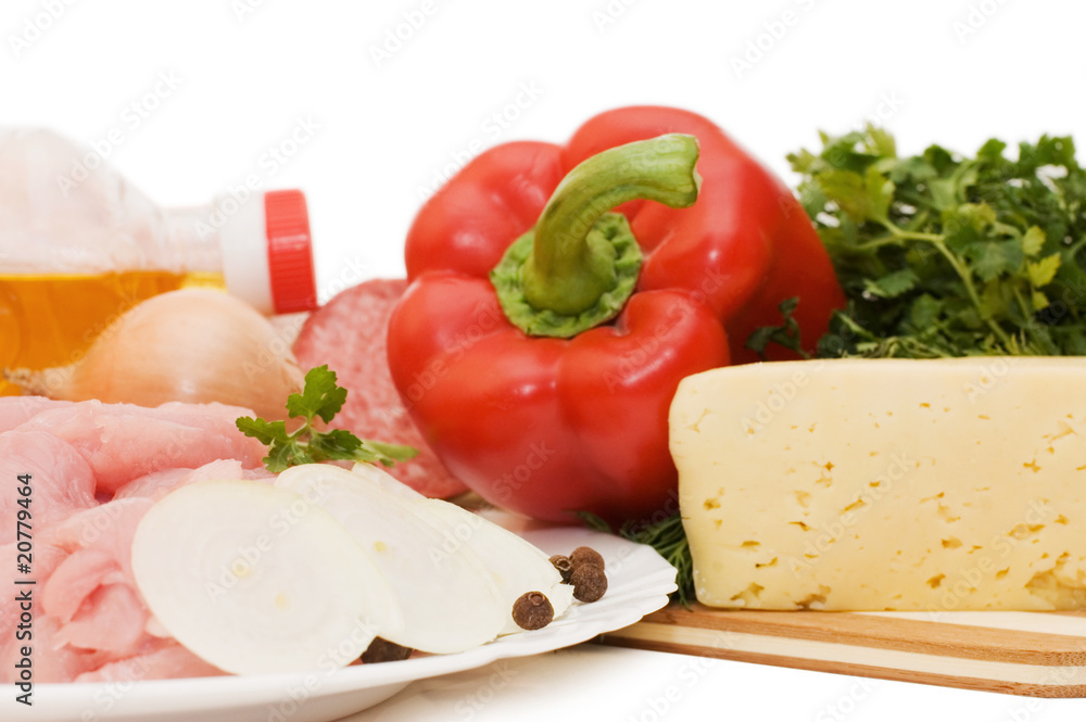 Fresh meat and different components Fresh meat and different components