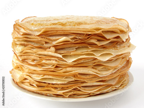 homemade pancakes pile on plate