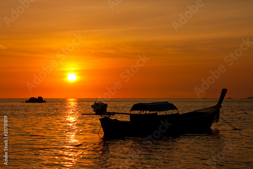 Sunset at Lipe island, south of Thailand