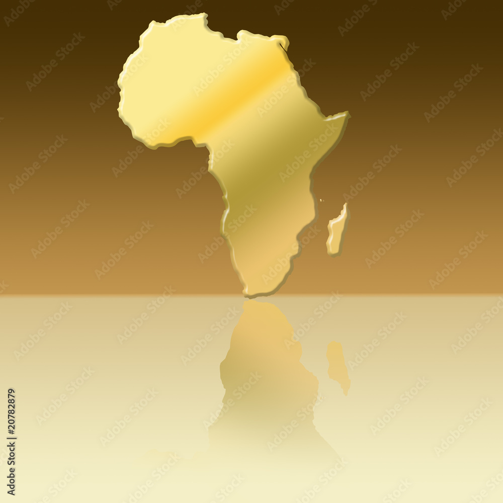 Mapa de África en oro