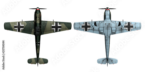 3d top and bottom render Messerschmitt BF109-E3 figter