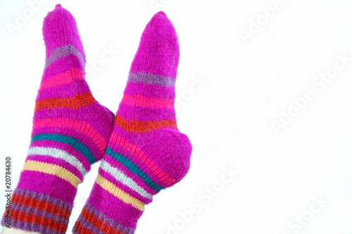 Woollen hand-made socks photo