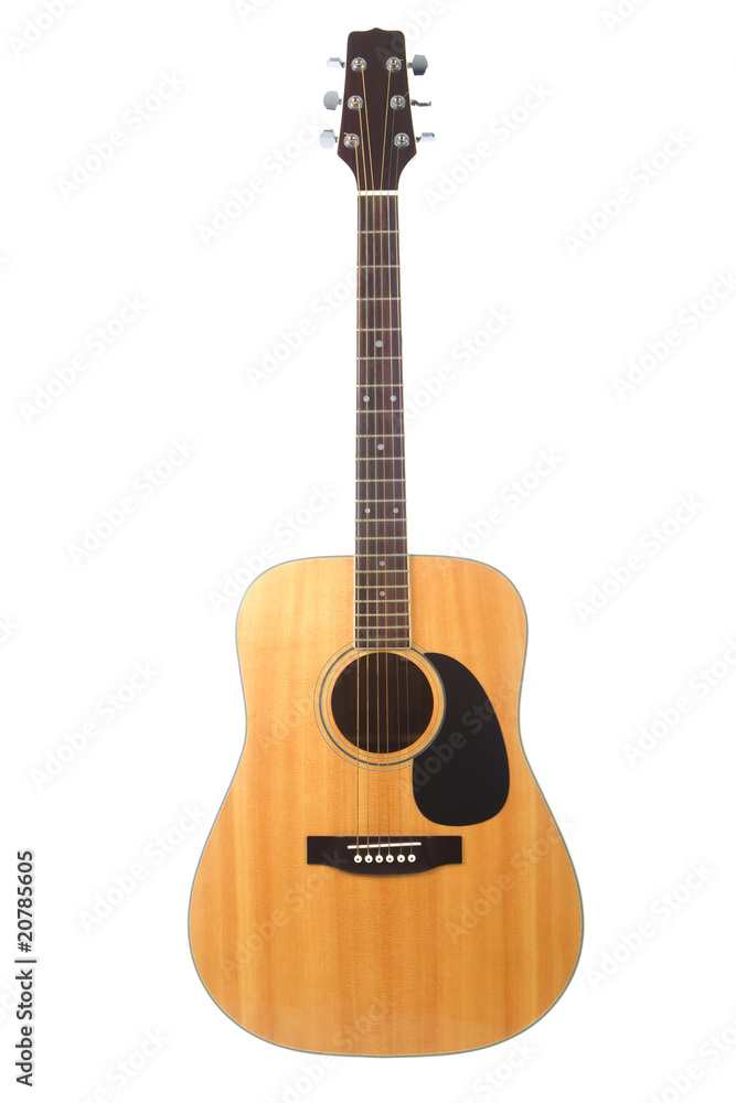 Beautiful Acoustic guitar isolated on white background