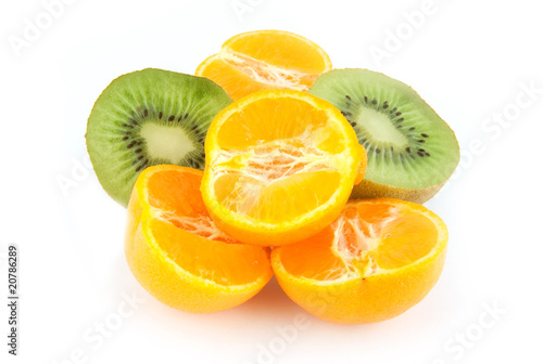 Orange  tangerine and kiwi
