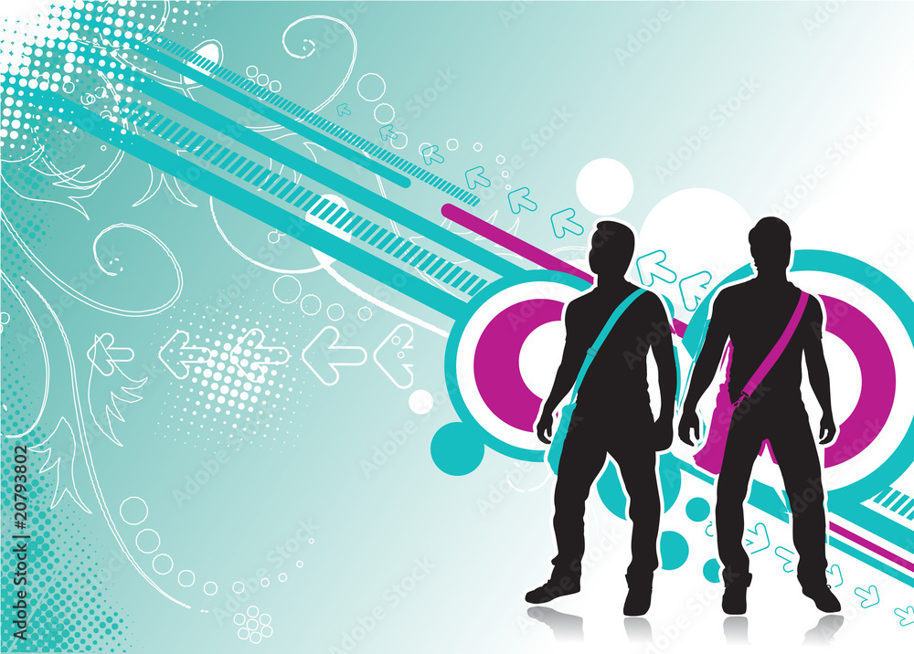 illustration young student silhouetted illustration young student silhouetted