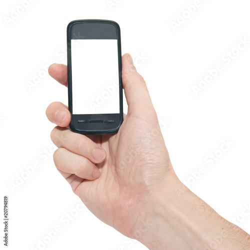 Mobile phone in the hand