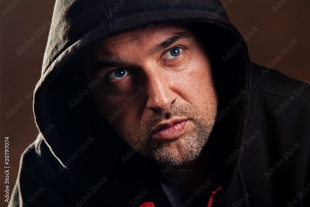 man with hood man with hood