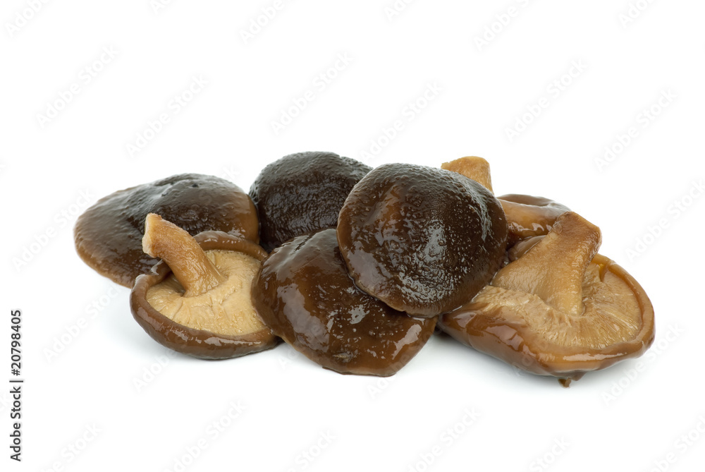 Some marinated shiitake mushrooms Some marinated shiitake mushrooms