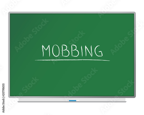 board with text "mobbing"