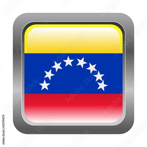 metallic button in colors of Venezuela