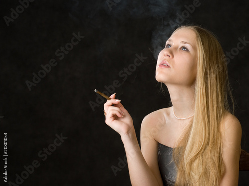 Beautiful smoking woman