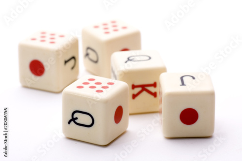 five dice together