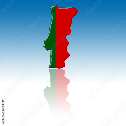 Mapa y bandera de portugal para web 2.0