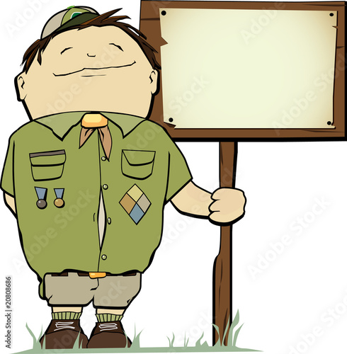 Scout With Sign