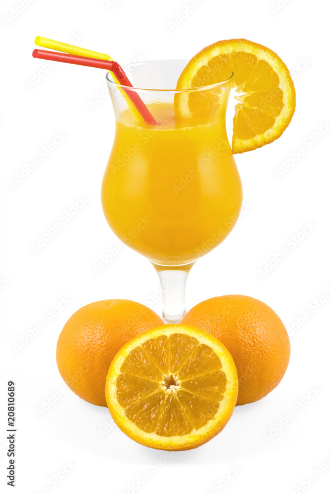 Fototapeta premium A glass of fresh orange juice ( & clipping path )