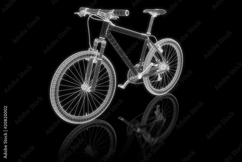 Fototapeta premium Mountainbike - perspective 3d construction