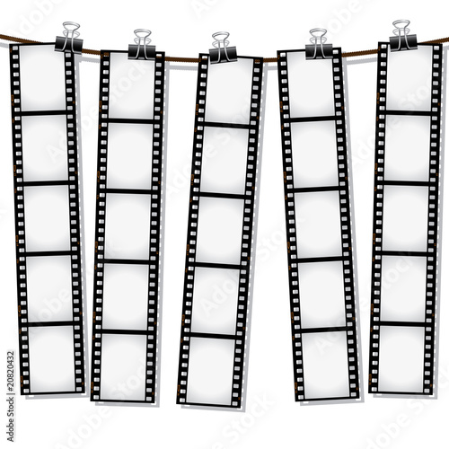 Film strips hanging out to dry