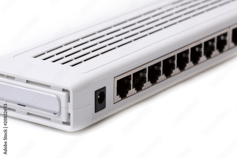 Closeup image of a network switch